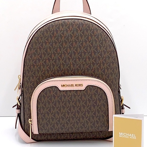 MICHAEL KORS JAYCEE MEDIUM BACKPACK BROWN / PINK SIGNATURE COLOR - Picture 2 of 16
